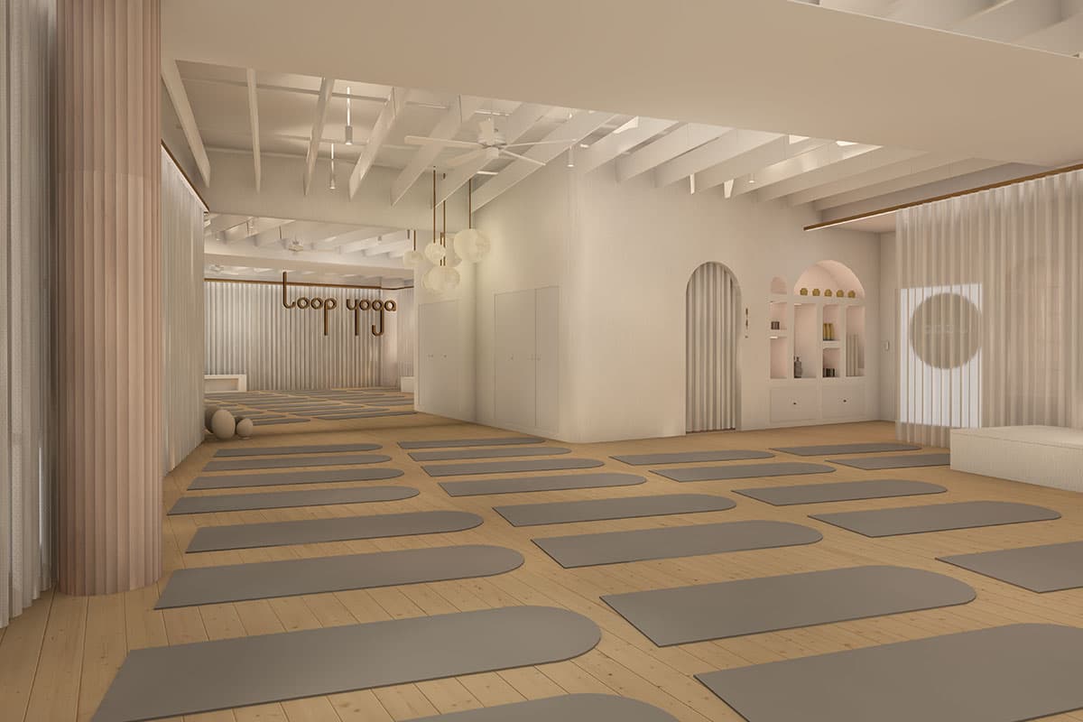 Loop Yoga Leighton Beach studio render.